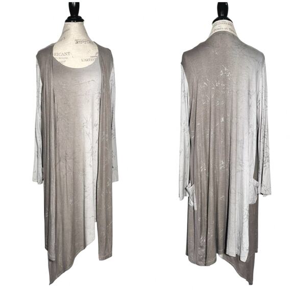 Brynn Walker | Women | Lagenlook Asymmetric Tunic Top Kirin Cardigan Set | Large - Picture 1 of 15